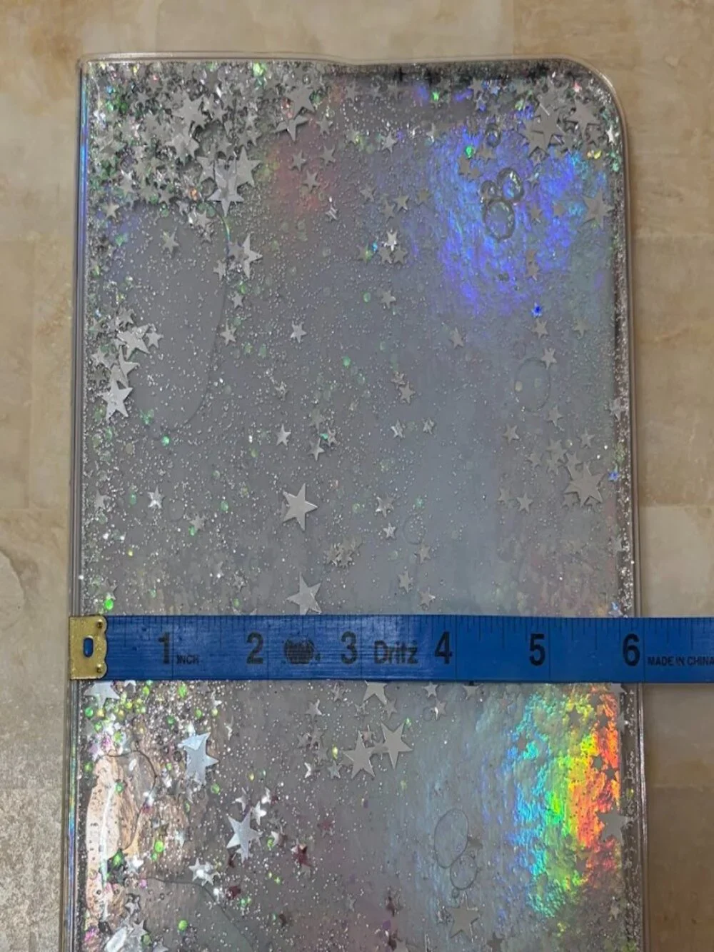 Skinny Dip London Silver Star Glitter Iridescent Notebook - NWT